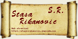 Staša Rikanović vizit kartica